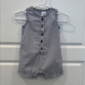 🌺 Carter's Navy and White Striped Baby Romper